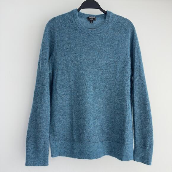 Todd Snyder Sweater Mens Large Blue Mohair Wool Blend Crewneck Italian Yarn - Picture 1 of 7